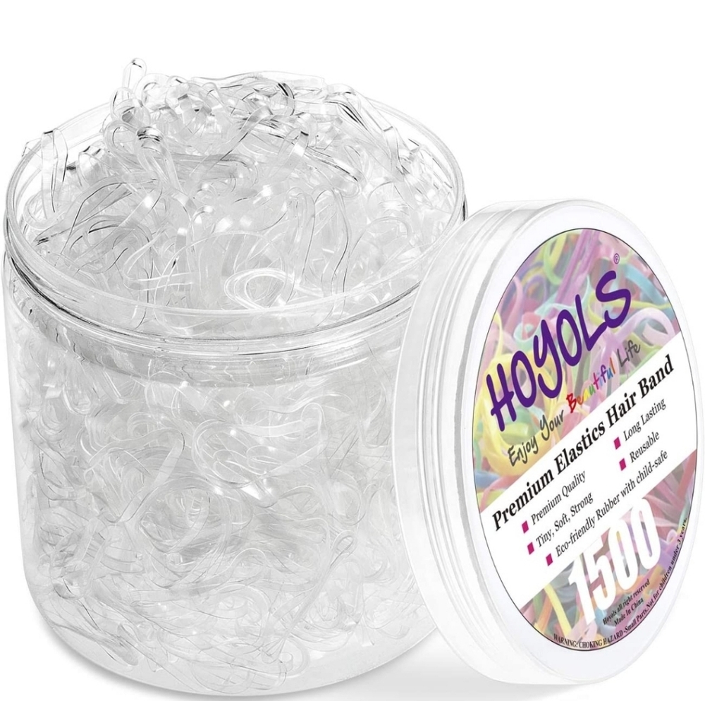 Clear Elastic Hair Rubber Bands, 1500pcs Mini